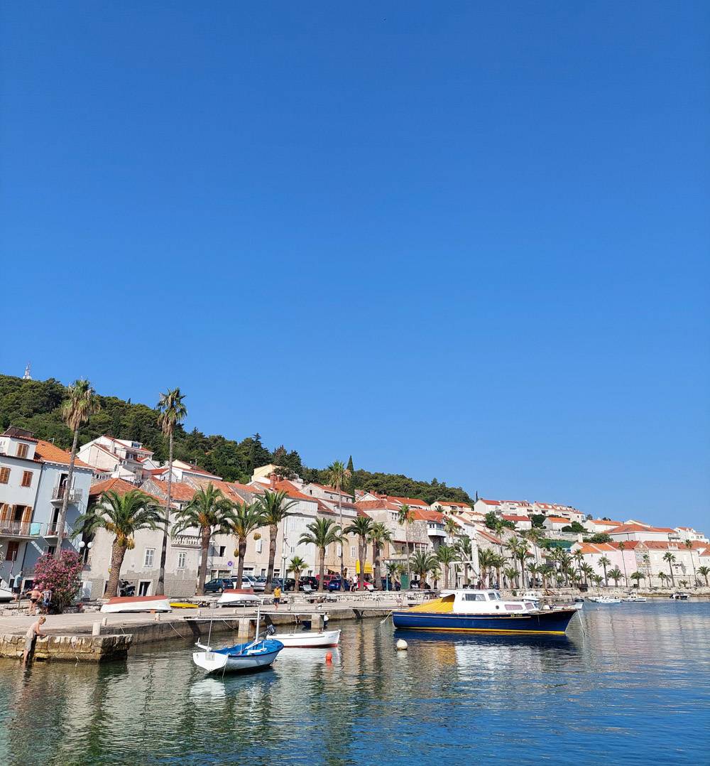 Hier in Korčula ist der Wind noch zurückhaltend