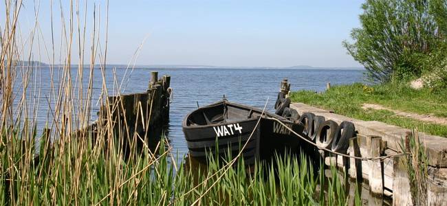Die Peenestrom-Bucht Achterwasser der Ostsee-Insel Usedom