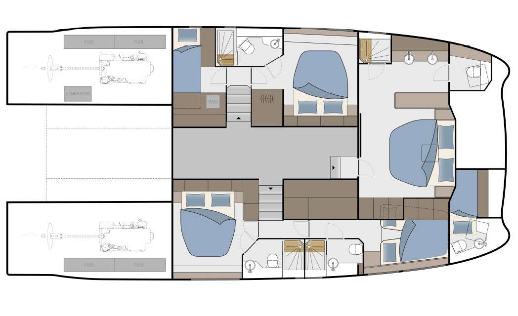 Layout of the boat Aquila 50 PC