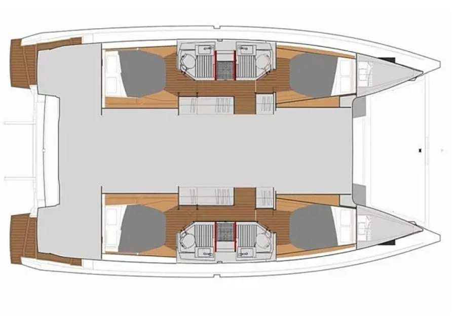 Layout of the boat Astrea 42