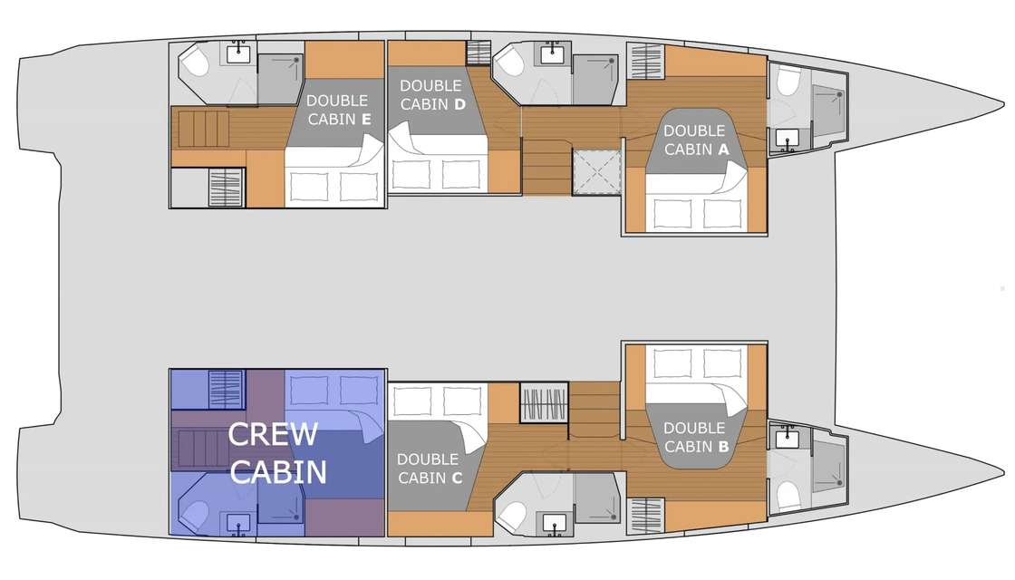 Layout of the boat Aura 51