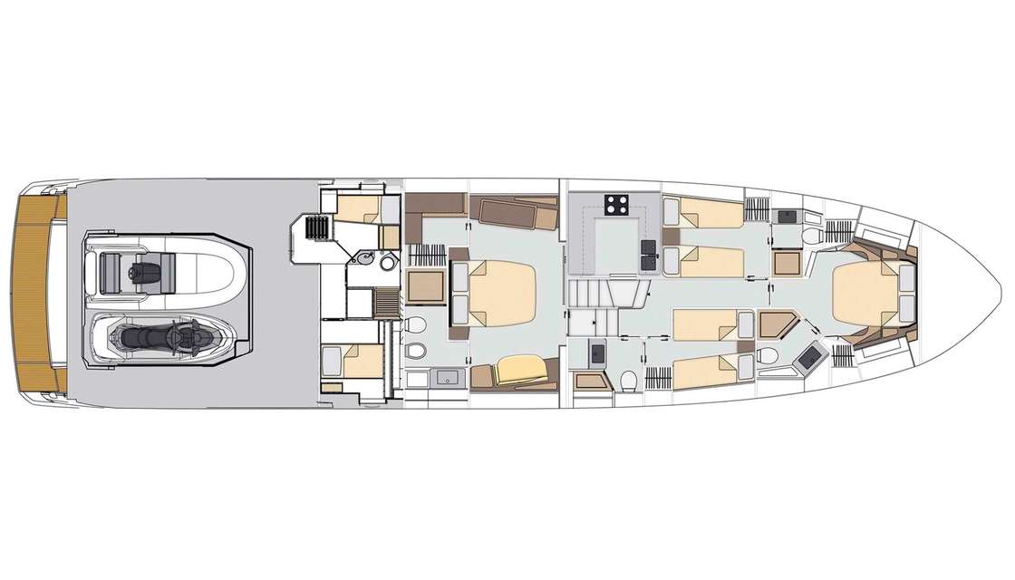 Distribución del barco Azimut S8
