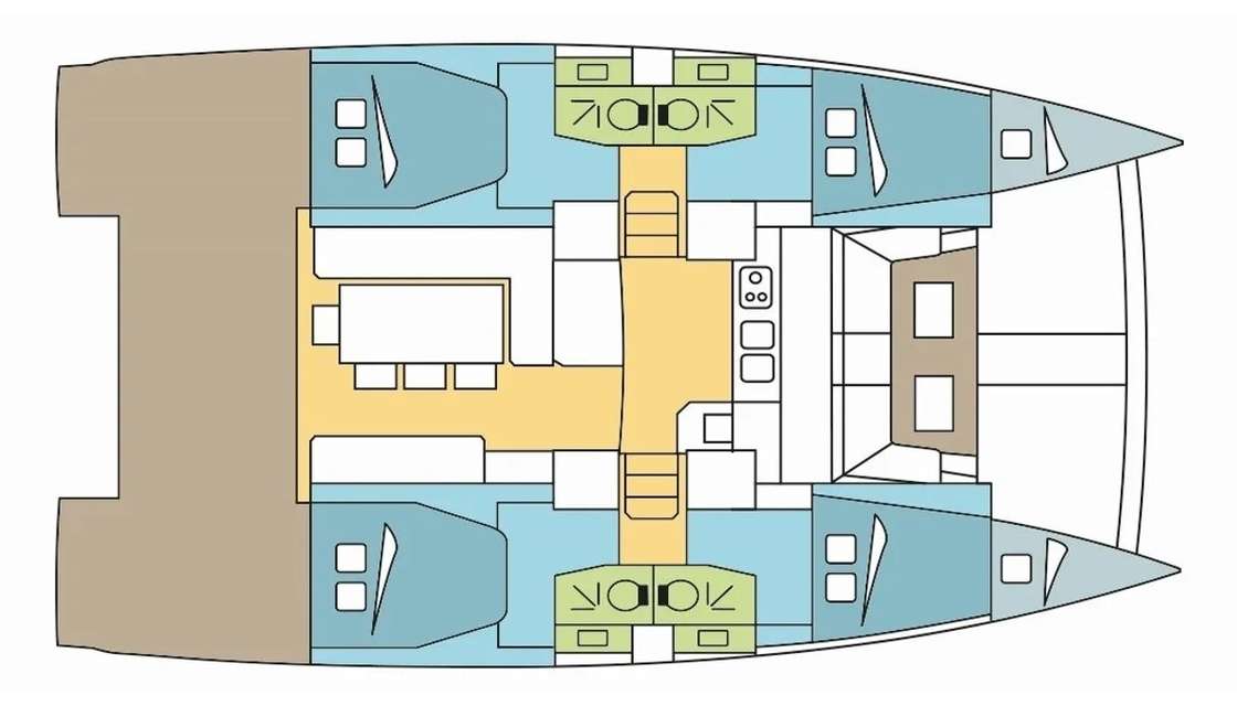 Layout of the boat Bali 4.1