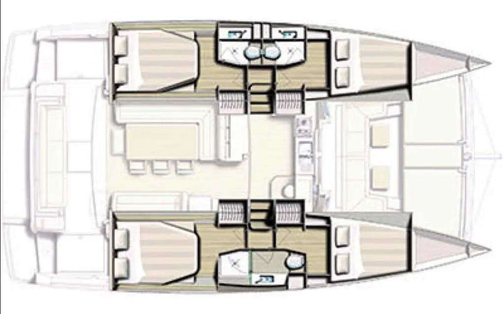 Layout of the boat Bali 4.1