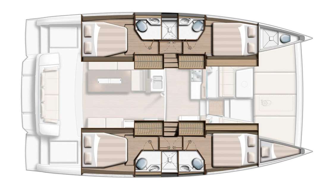 Layout of the boat Bali 4.2
