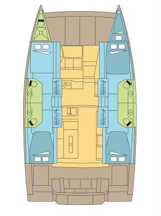 Layout of the boat Bali 4.2