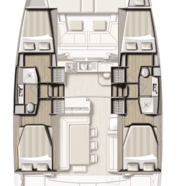 Layout of the boat Bali 4.2
