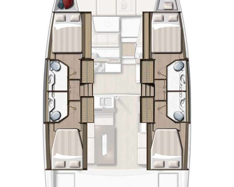 Layout of the boat Bali 4.2