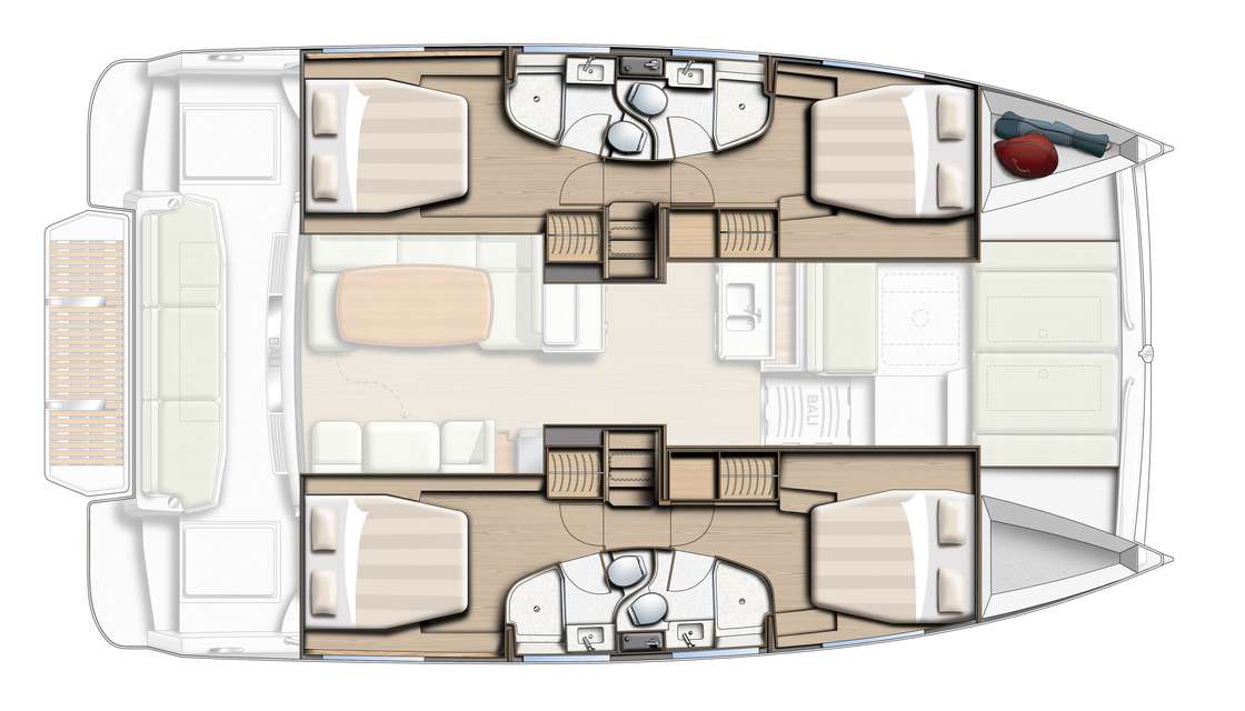 Distribución del barco Bali 4.3