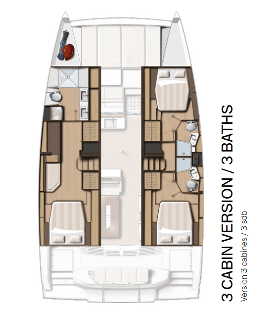Layout of the boat Bali 4.4