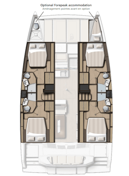 Layout of the boat Bali 4.4