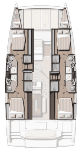 Distribución del barco Bali 4.4
