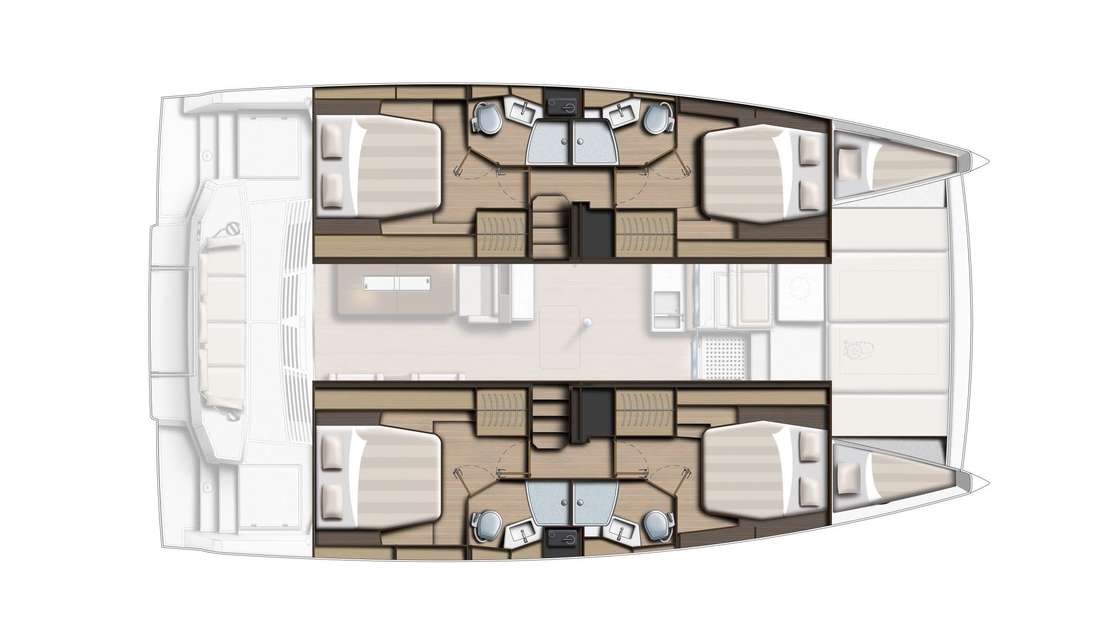 Distribución del barco Bali 4.4