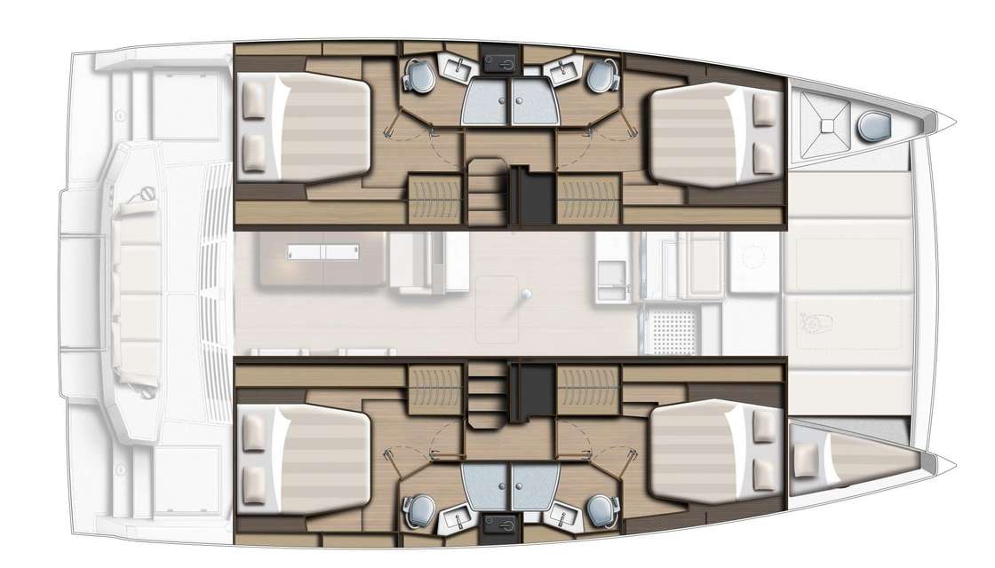 Distribución del barco Bali 4.4