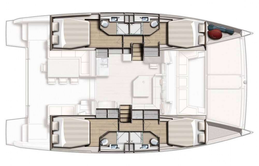 Distribución del barco Bali 4.5