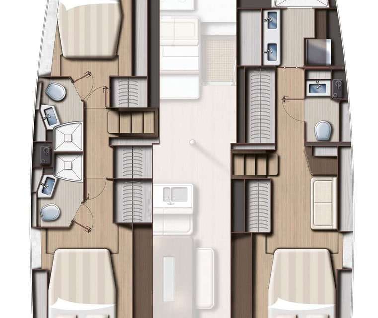 Layout of the boat Bali 4.6