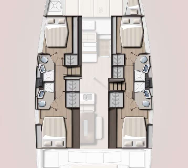 Layout of the boat Bali 4.6