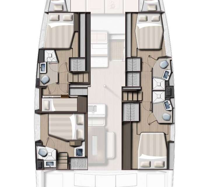Layout of the boat Bali 4.6