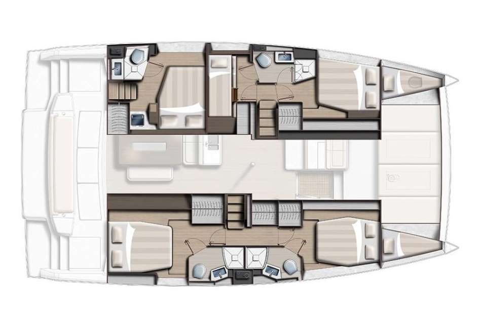 Layout of the boat Bali 4.6