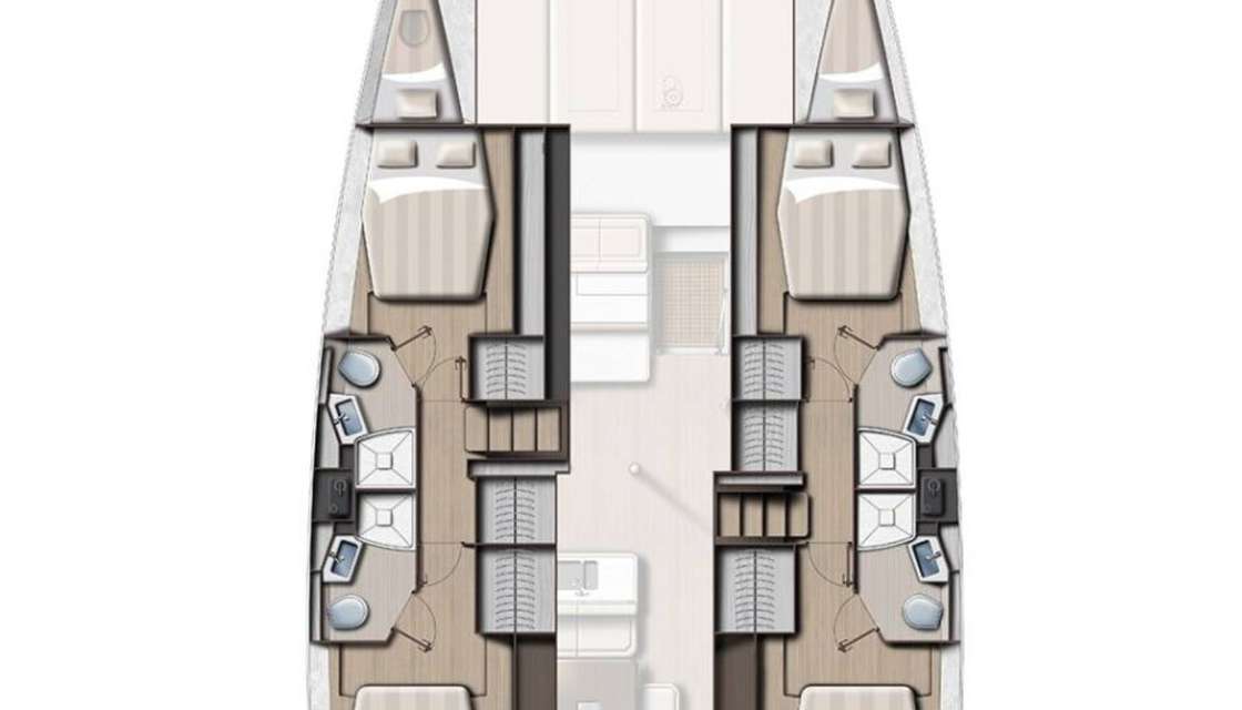 Layout of the boat Bali 4.6