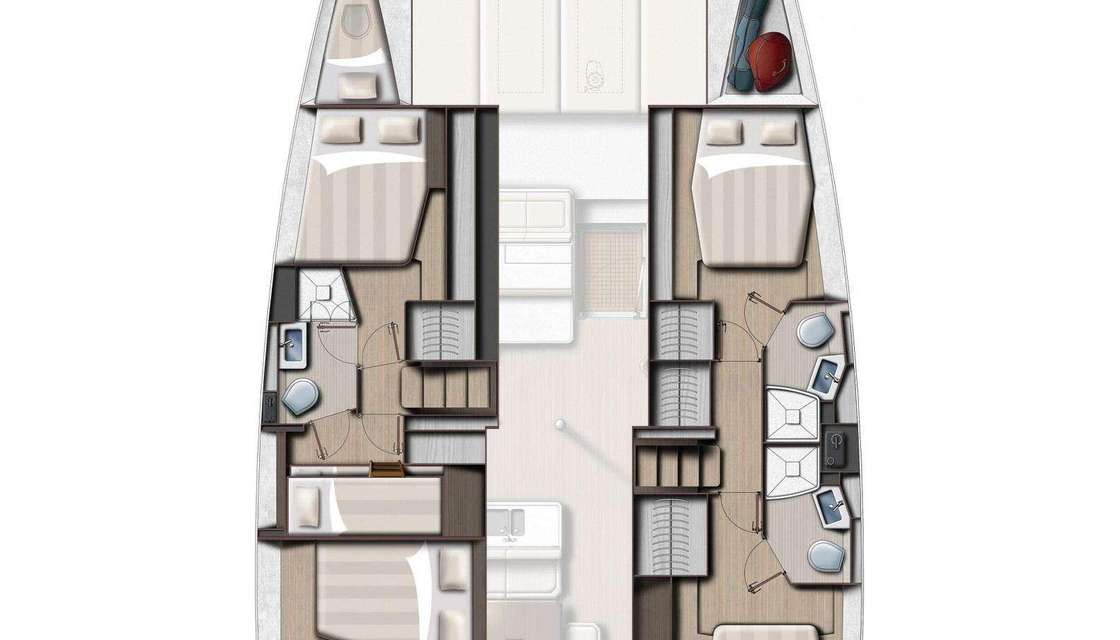 Layout of the boat Bali 4.6