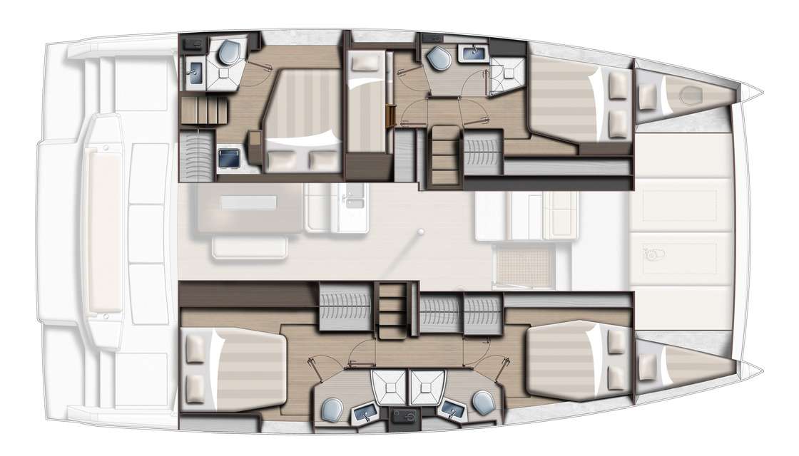 Layout of the boat Bali 4.6