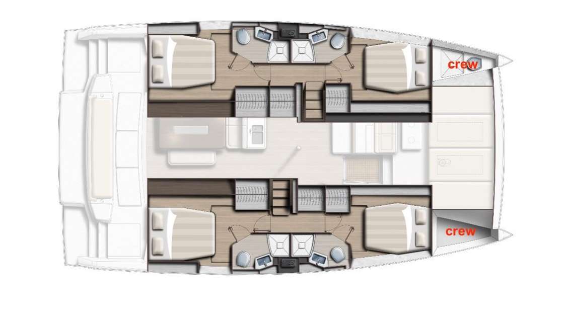 Layout of the boat Bali 4.6