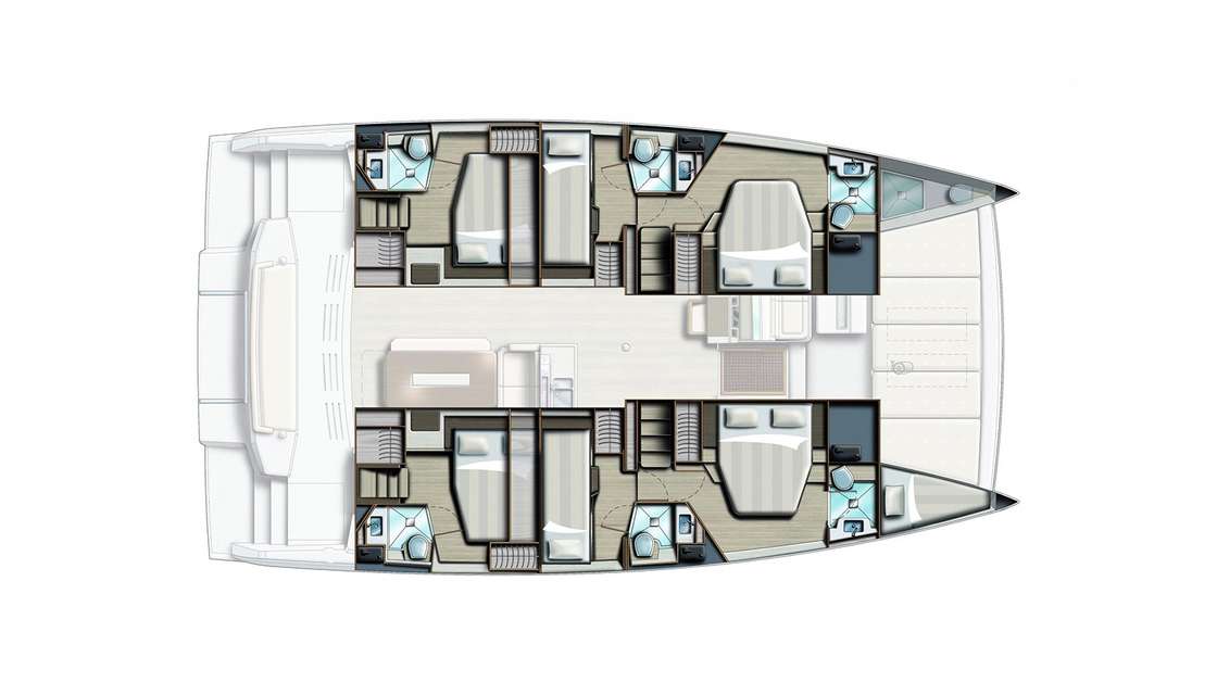 Layout of the boat Bali 4.8