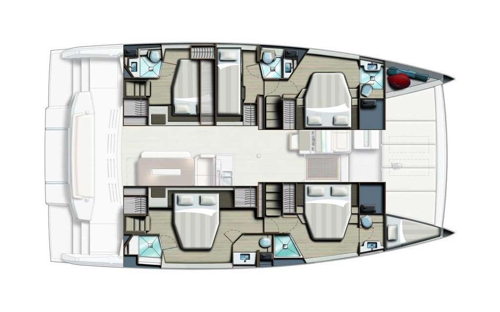 Layout of the boat Bali 4.8