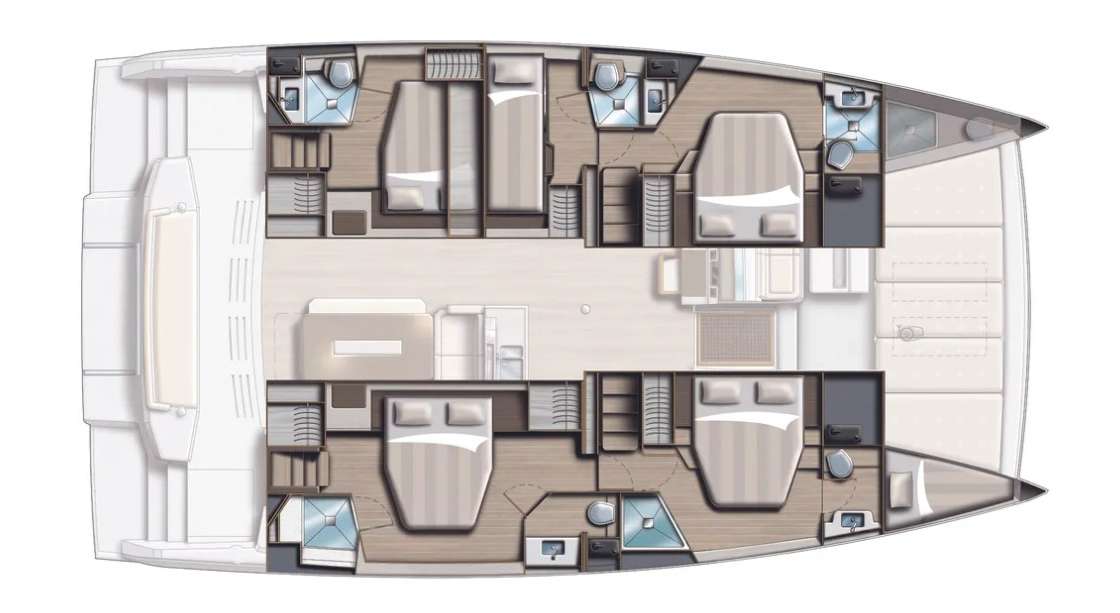 Layout of the boat Bali 4.8