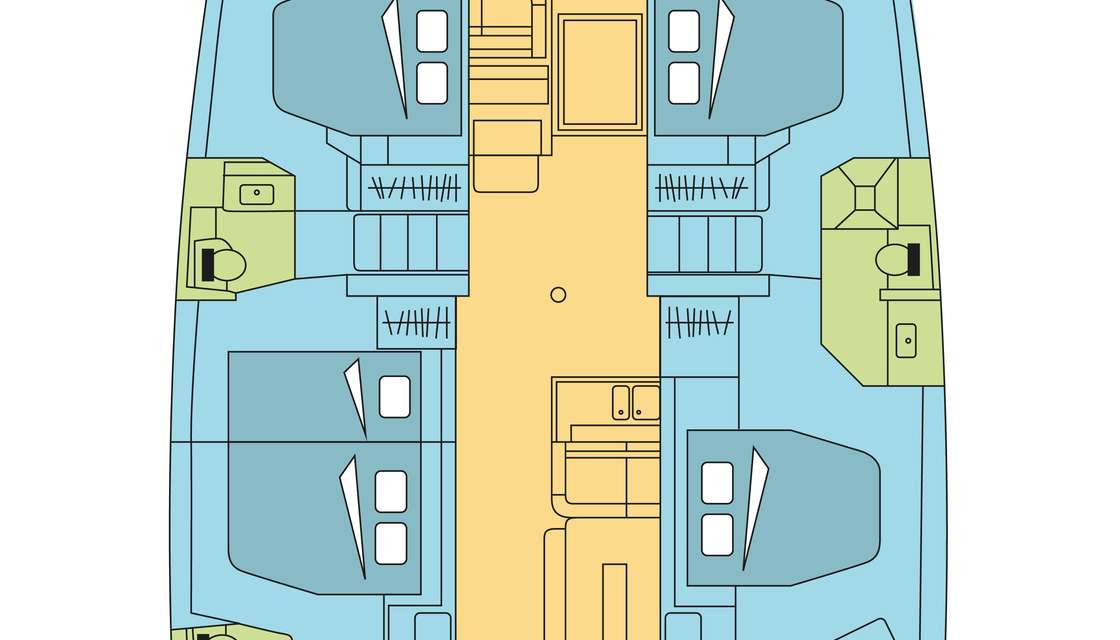 Layout of the boat Bali 4.8