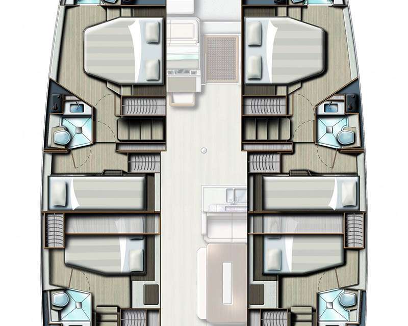 Layout of the boat Bali 4.8