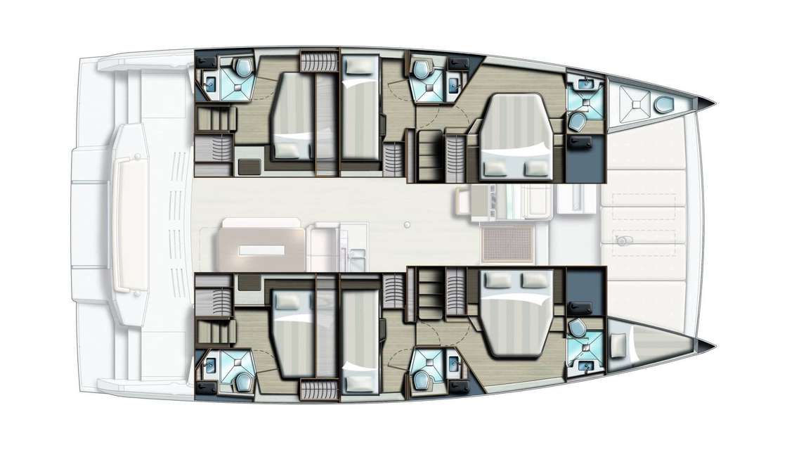 Layout of the boat Bali 4.8