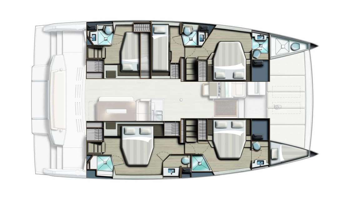 Layout of the boat Bali 4.8