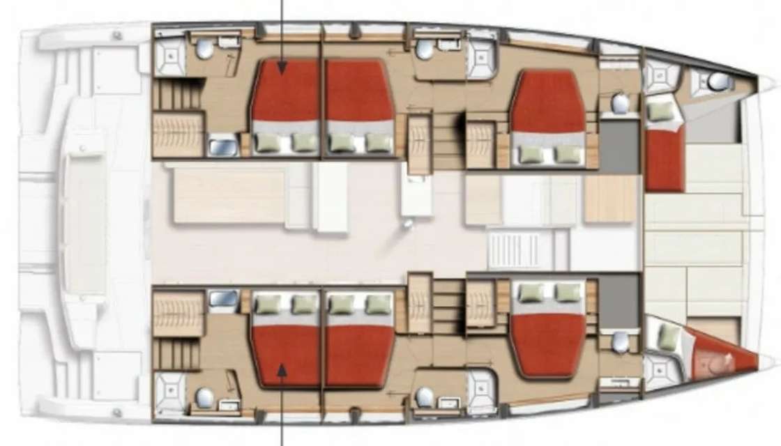 Layout of the boat Bali 5.2