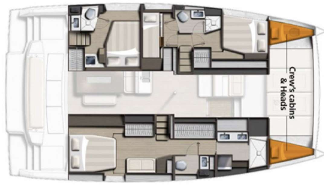 Layout of the boat Bali 4.6