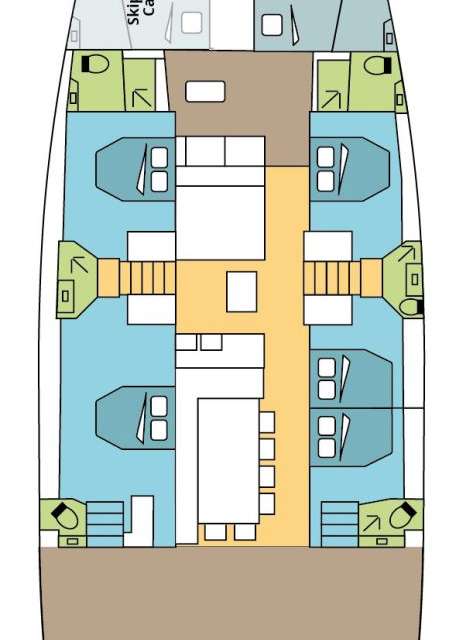 Layout of the boat Bali 5.4