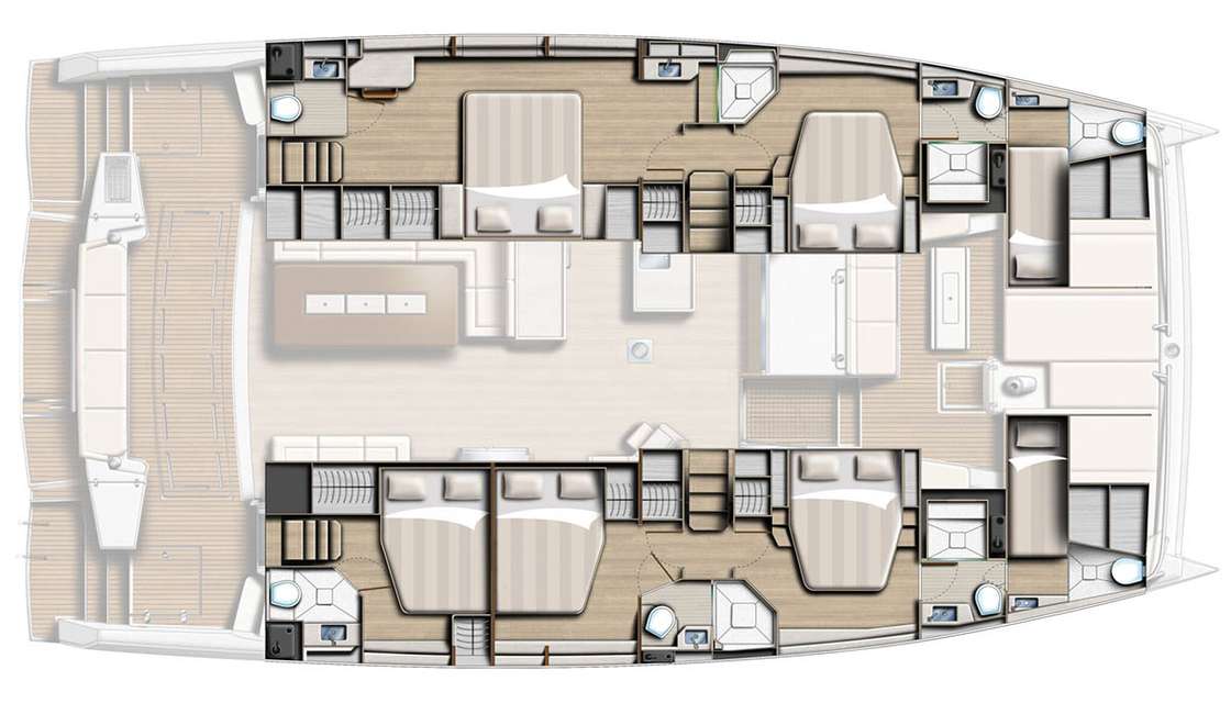 Layout of the boat Bali 5.4