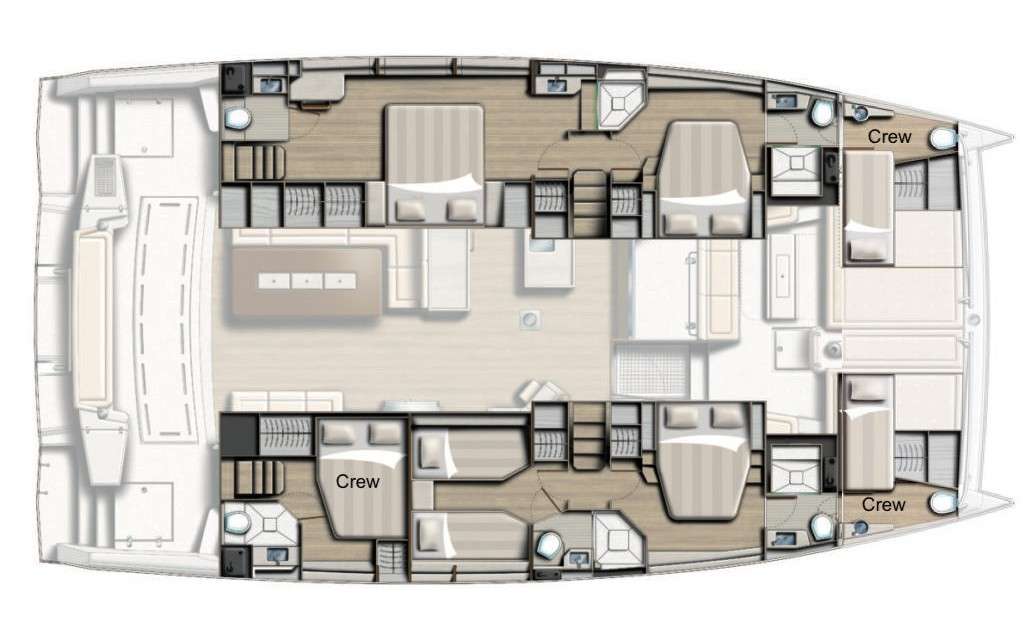 Layout of the boat Bali 5.4