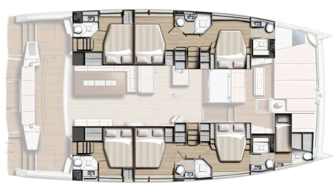 Distribución del barco Bali 5.4