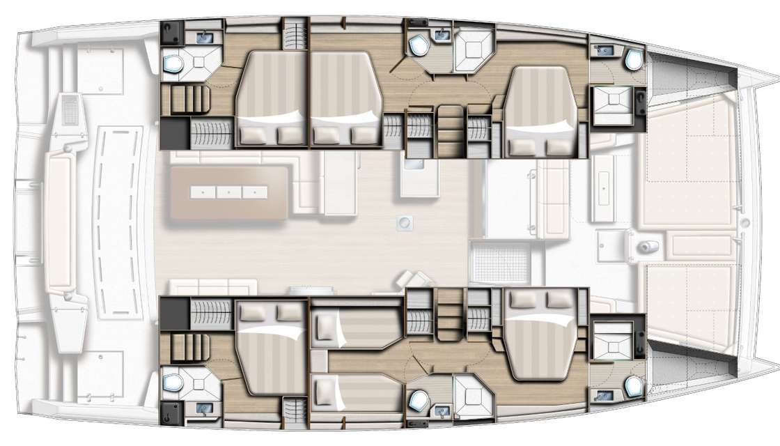 Distribución del barco Bali 5.4