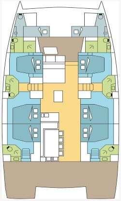 Distribución del barco Bali 5.4
