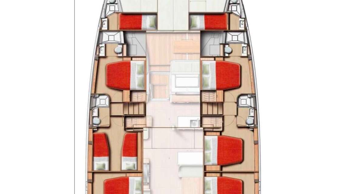 Layout of the boat Bali 5.8