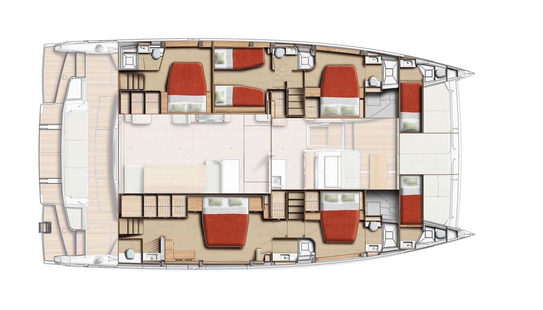 Layout of the boat Bali 5.8