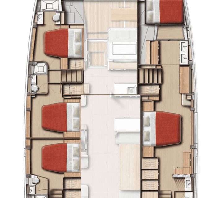 Layout of the boat Bali 5.8
