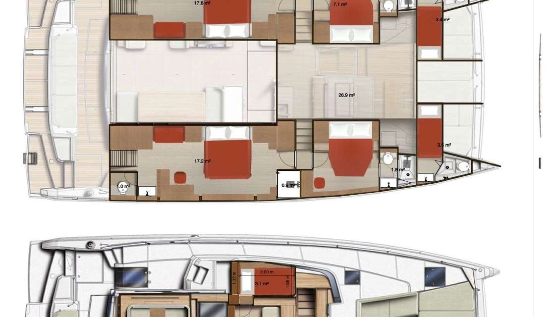 Piano della barca Bali 5.8