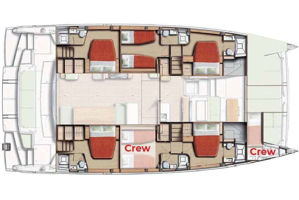 Distribución del barco Bali 5.8