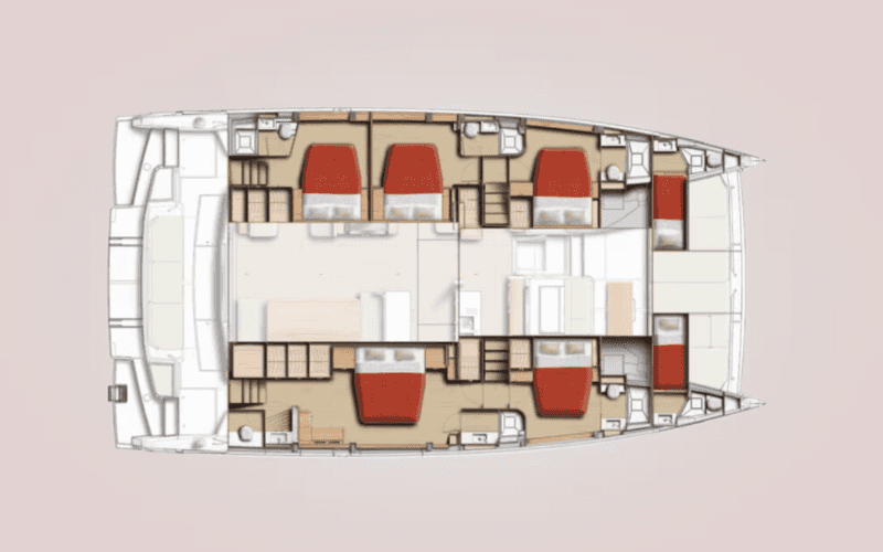 Layout of the boat Bali 5.8