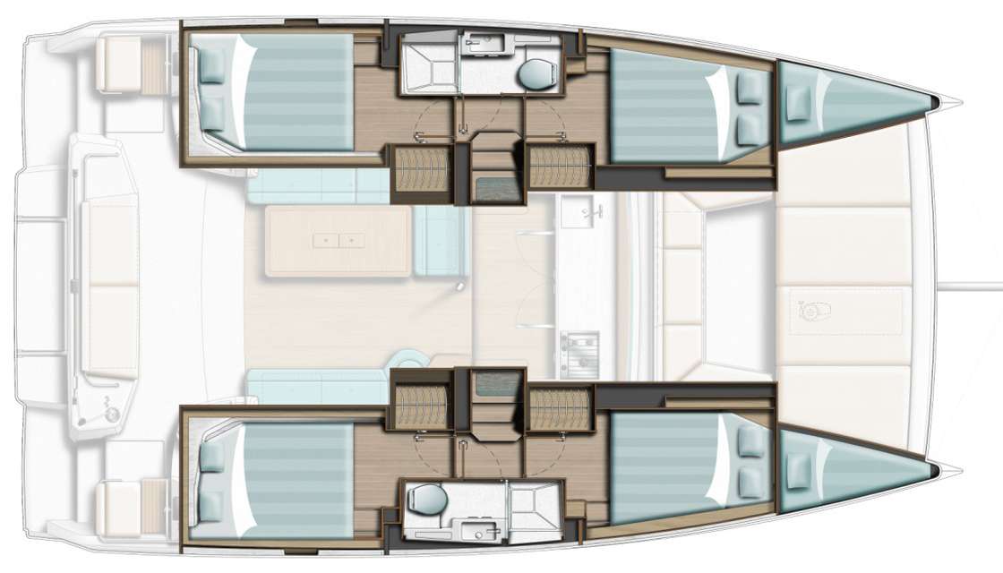 Layout of the boat Bali Catsmart