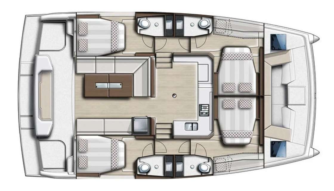 Distribución del barco Bali Catspace Voile